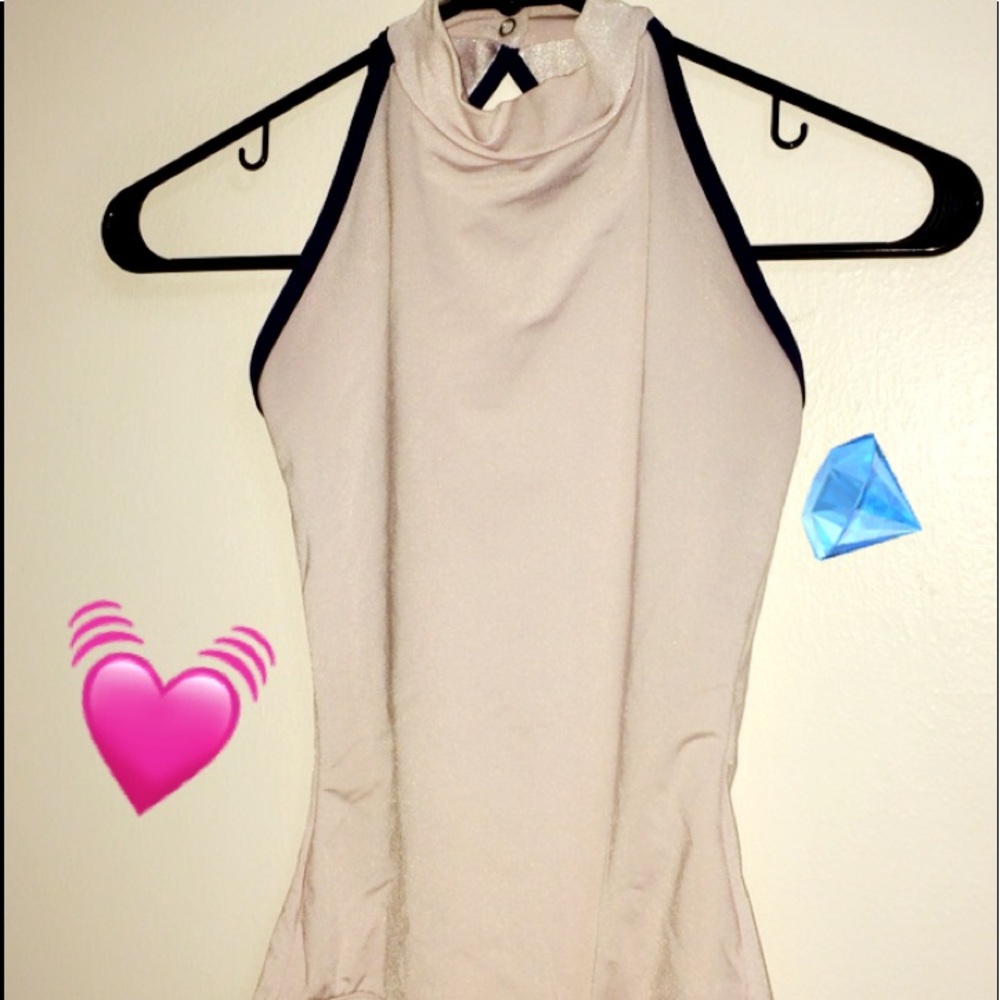 MARIIA “karolina” halter pink & navy leotard 💕